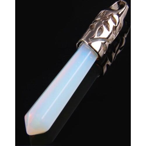 9x60MM Oyster White Opal GEM Pendant Jewelry Bead S198