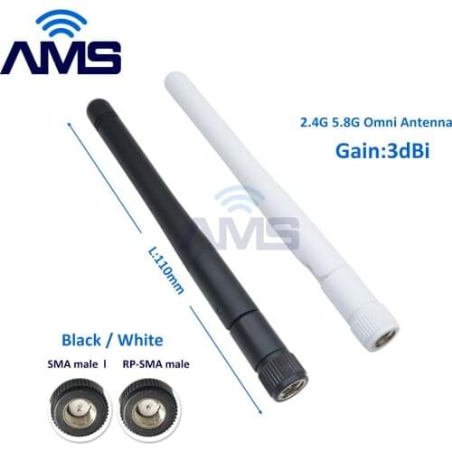 AMS Factory Wholesale SMA male 2.4g 5.8g 433/868/915Mhz zigbee omni wireless router aerial 3dBi mini antenna for communication