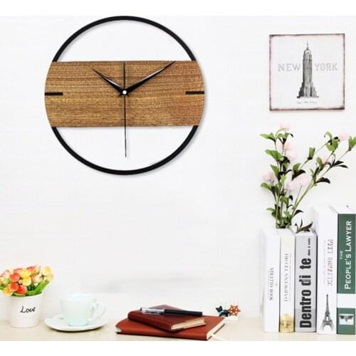 12 inch 3D Silent Vintage Wall Clock Simple Modern Design Wooden Clocks for Bedroom Stickers Wood Wall Watch Home Decor