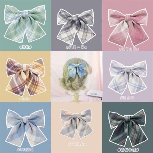 Oversize Bowknot Multicolor Printed Grid Cloth Fashion Sweet Hair Accessories Hair Clip Headwear For Girls