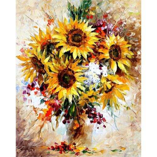Flowers Drawing Figure Printed Water-Soluble Canvas 11CT Cross-Stitch Full Kit DIY Embroidery DMC Threads Hobby Gift