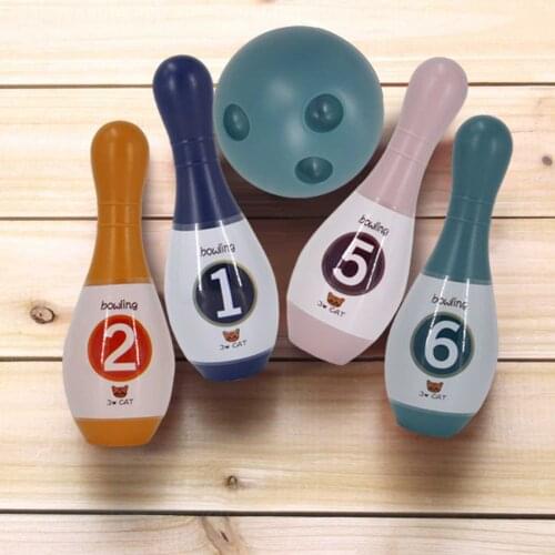 Kids Bowling Toys Bowl Game Toy Set 2 Bowling Balls And 6 Pins For Indoor And Outdoor Educational Toys Interactive Toy Set
