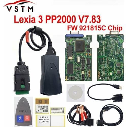 2018 Newest Lexia 3 Full Chip Diagbox 7.83 OBD2 Auto Scaner 921815C Chip Lexia3 PP2000 For Citroen/Peugeot OBD Diagnostic Tool