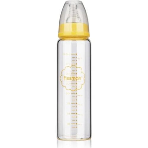 Fissman 240ml Borosilicate Glass Bottle BPA Free Training Sippy Cup