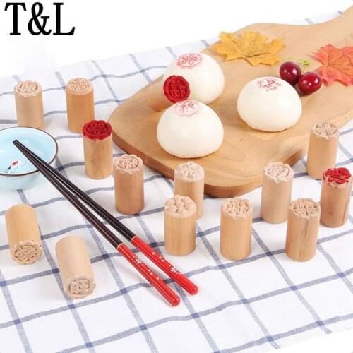 5pcs/set Cake Mold Wood Dessert Seal Stamp Traditional Chinese Moon DIY Cookie Baking Decorating Tools Mid-autumn Festival