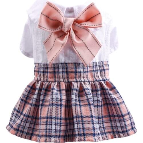 Summer Dress for Dog Pets Dog Clothes Chihuahua bow princess skirt Puppy Dress Clothing Spring Dresses Dogs Pet bow Sailor skirt