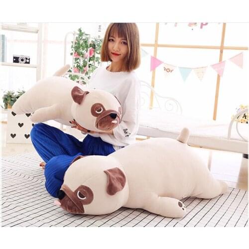 Lovely cartoon pug plush toy very soft cotton doll throw pillow birthday gift d2185
