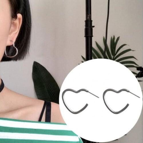 Fashion Simple stainless steel love punk earrings for Korean Minimalist Women Gift Earrings Jewelry Wholesale
