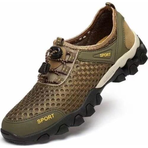 Mens Trail Running Shoes , Wading Shoes , Hiking Shoes , Lightweight Outdoor Camping Shoes , Quick Pull Laces