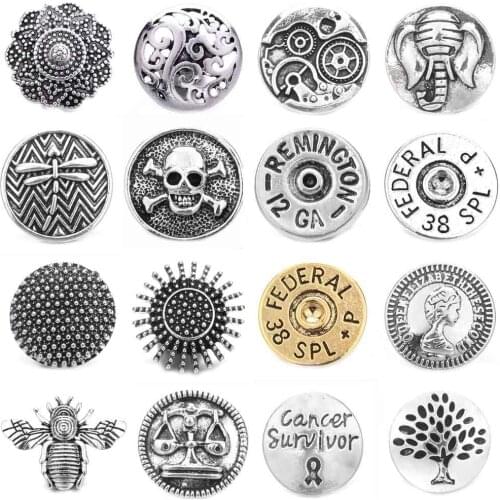 5pcs/lot New Snap Jewelry Cross Love Heart Metal Snap Buttons Fit 18mm 20mm Snap Button Bracelet Bangle Button Charms Jewelry