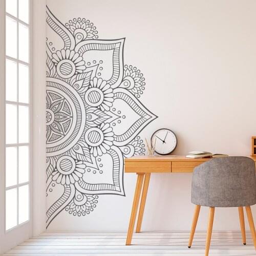 Mandala Wall Decal Yoga Studio Wall Art Mural Removable Waterproof Vinyl Stickers for Living room Bedroom Bedside decors G112