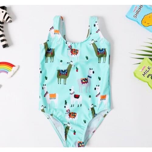 2020 New Baby Girl Swimsuit Girls One Piece Swimwear Classic Children Bodysuit Carton Print Swimsuit for Girl Bathing Suit
