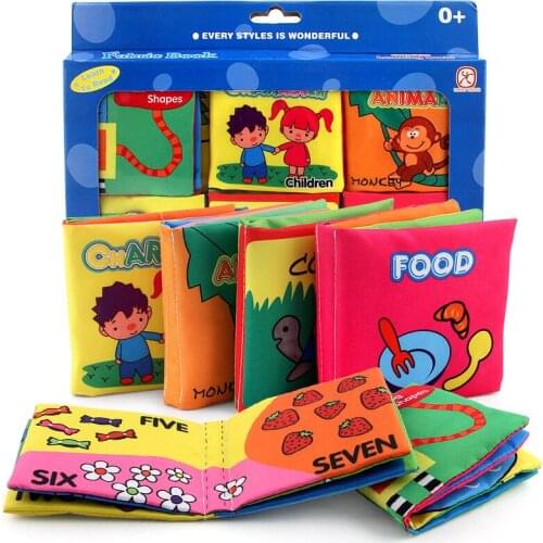 Infant Education Enlighten Cloth Book Paper Washable Infant Palm Book Wholesale 1 set of 6 books #2951