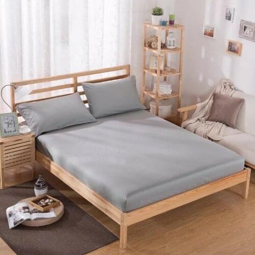 Solid Color Fitted Sheet 1 Piece Bed Sheets Bedsheet Mattress Cover Protective Case Bed Linen Bedding Twin Full Queen King Size