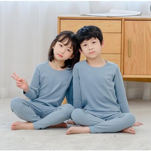 Autumn Winter Childrens Clothing Thermal Underwear Set Velvet 2-12Y Baby Boys Thicken Toddler Girl Clothes Kids Pajamas Suit
