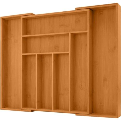 Adjustable Cutlery Organizer Drawer Tray Compartments Spoon Organiser Insert