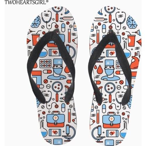 Twoheartsgirl Casual Medical Treatment Print Flip Flops Mens Street Walking Shoes Comfortable Summer Fashion Boys Flip-flops