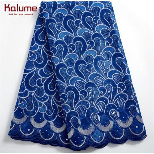Kalume Swiss Voile White African Cotton Lace Fabric 2021 High Quality Purple Nigerian Lace Fabrics For Wedding Dress F2417