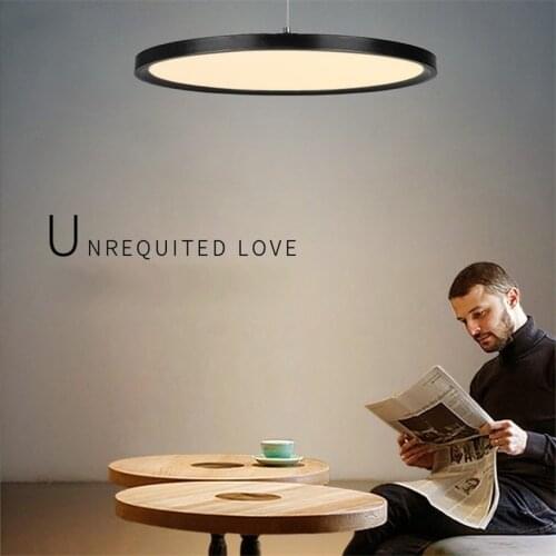 Modern Restaurant Dining Room Pendant Lights Hanging Simple Nordic Designer Round Led Pendant Lamp Black Iron Light Fixtures