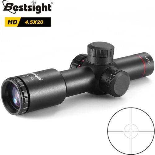 Bestsight Tactical AK47 AK74 AR15 Hunting scope 4.5X20 E Red Illumination Mil-Dot Riflescope