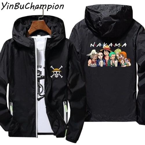 Thin Windbreaker Skin Coat Men Women Pirate King Monkey D Luffy Chopper Roronoa Zoro Nakama One Piece Family Anime Jacket