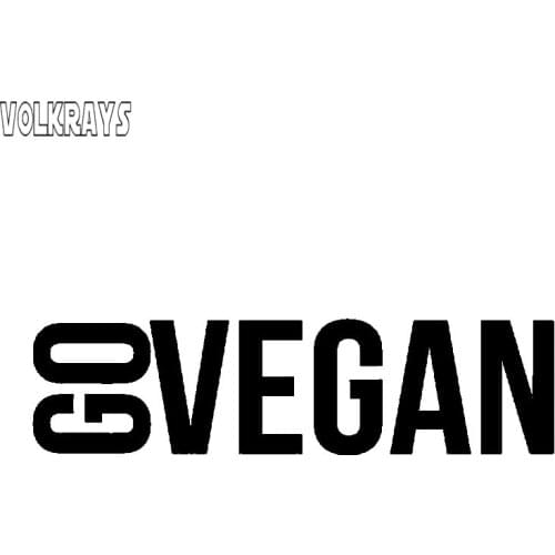 Volkrays Interesting Car Sticker Go Vegan Accessories Reflective Waterproof Cover Scratches Vinyl Decal Black/Silver,3cm*15cm