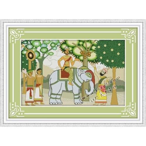 South Asia Amorous Feelings Cross Stitch Kits Landscape 14CT 11CT Counted Print Embroidery Sewing Canvas Handmade Needlework Set