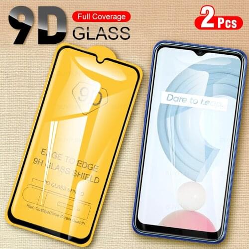 2PCS 9D Full Cover Tempered Glass For relame c21 6.5" Protective Glass Case For oppo realmi c21 c 21 RMX3201 Screen Protector