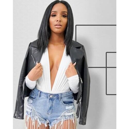 Plus Size S-5XL Leather Jacket Women Fringed Rivet Punk PU Leather Jacket Locomotive Short Coat Motorcycle Outerwear Female Coat