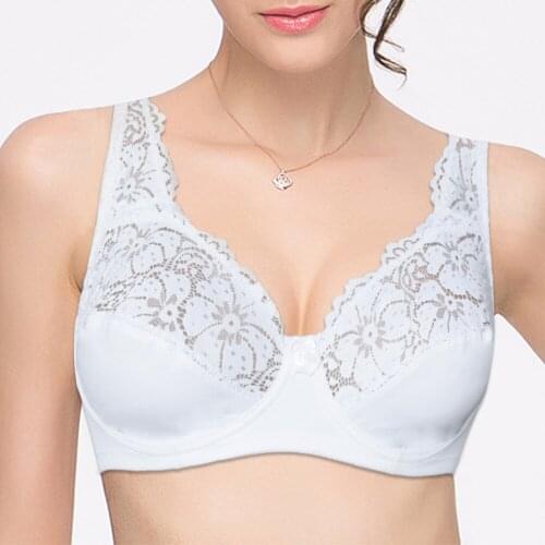 Womens Lace Bra Bralette Perspective Brassiere Underwired Female Top Sexy Lingerie Large Size Mariage Underwear Plus Size Bras