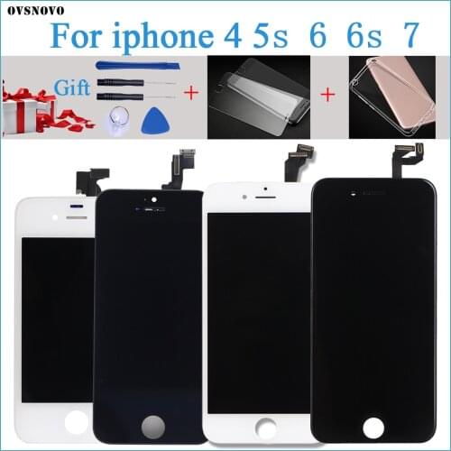 100% Test AAA+++ LCD Replacement For iPhone 6 6s LCD Display Digitizer Assembly For iPhone 7 Screen+Tools+Protect Film+TPU Case