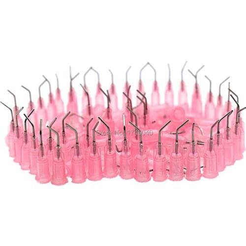 100pcs 20G Bent Dispensing Needle Tips Glue Sealants 45 Degree Bent Tapered Needle Glue Adhesive Dispenser Needles Blunt Tip Set