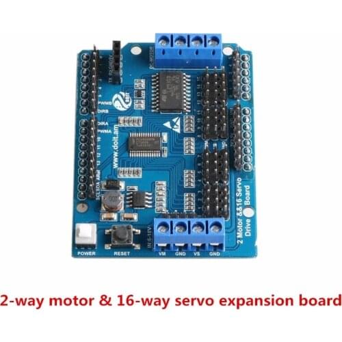 2-Way Motor & 16-Way Servo Shield Board Compatible with Arduino for Mobile Robot Arm Diy RC Toy Kit Electroinc