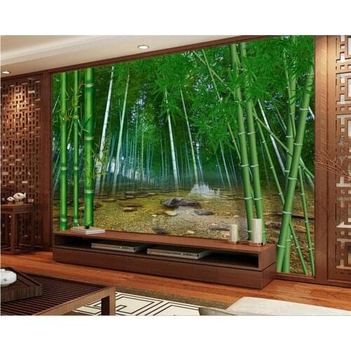 Beibehang Large custom wallpaper natural bamboo forest HD photo 3D wallpaper living room bedroom TV wallpaper papel de parede