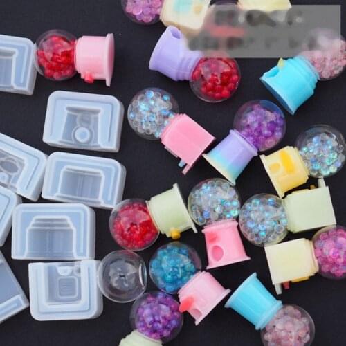 4 Types Handmade Silicone Mold Classic Glass Candy Twirling Gumballs Machine Funny Game Toy Pendant Resin Mold Art Crafts