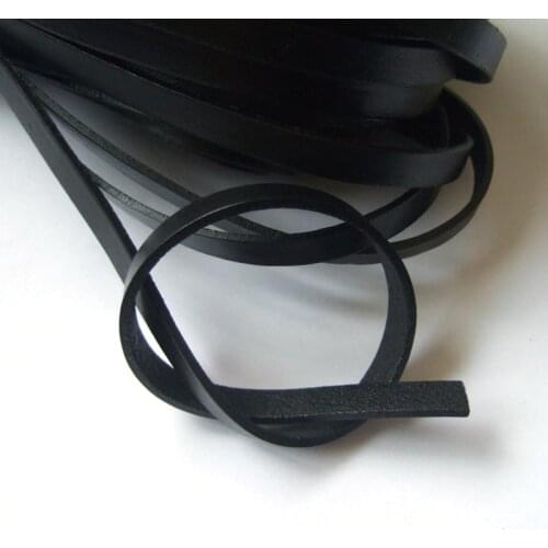 5 Meters 5x2mm High Quality Black 5mm Flat Leather Cord String Lace Thong for Bracelet Jewelry Making Findings