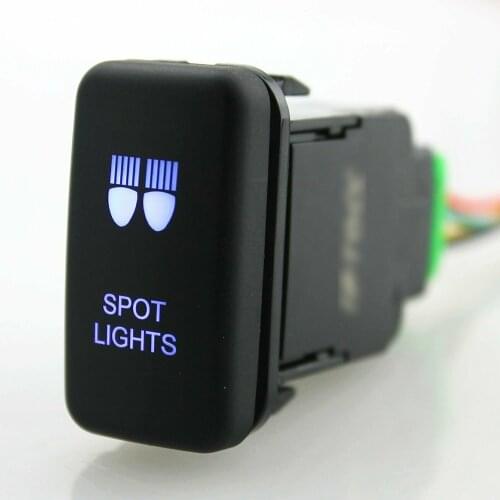 12V On-Off button switch IP66 Replacement 39mm Blue LED LIGHT BAR For Toyota Tacoma FJ Cruiser 4Runner