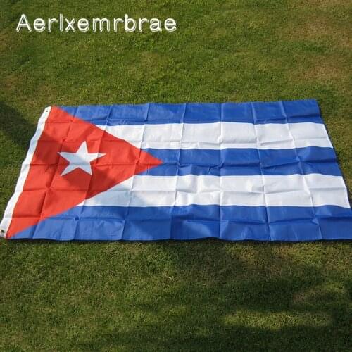 Free Shipping aerlxembrae 3x5ft Polyester cuba Flag Country Indoor Outdoor Banner Home decoration