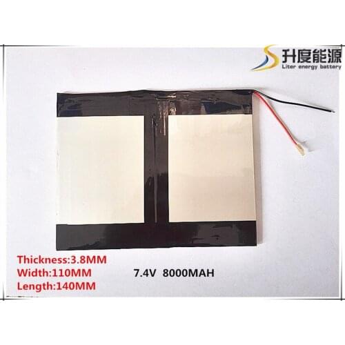 Free shipping 7.4V 6.6 Ah 8000 mah large-capacity ultra-thin MID tablet battery (thick) 3.8 * (wide) 140 * 110 mm (long)