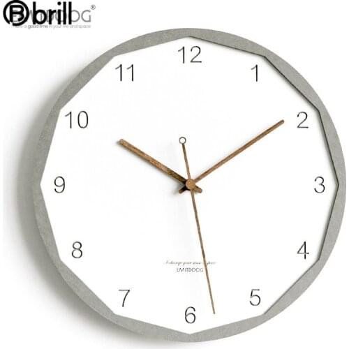Nordic Large Wall Clock Wooden White Digital Modern Wall Watches Creative Silent Simple Clocks Wall Home Decor Living Room Gift