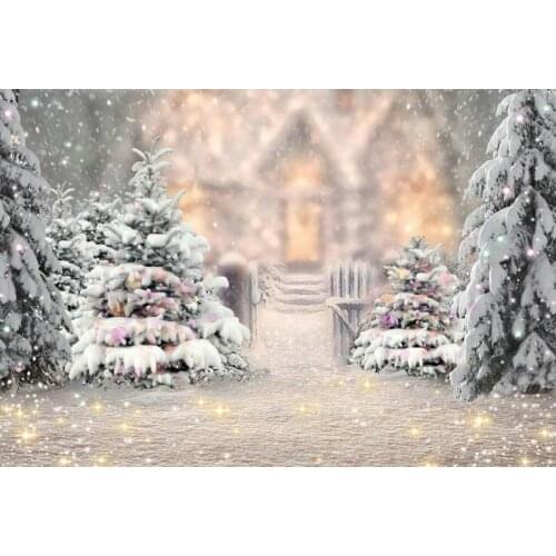 Christmas Backdrop Baby Shower Newborn Wedding Party Decor Xmas Tree Stars Snow Scene Background Photography Photo Booth Props