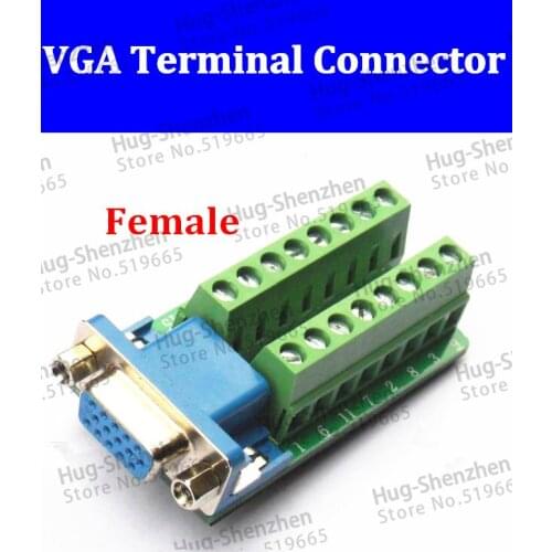 HDR15 DB15 female 3Row 15Pin Plug Breakout PCB Board Terminals Connectors Adapter VGA connector 3+4 3+6 3+9