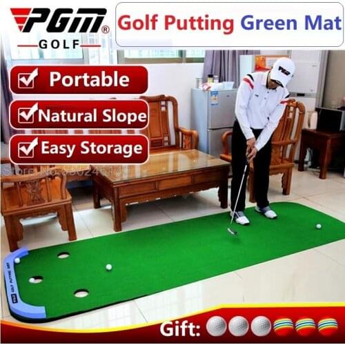 PGM 3M Golf Putting Green Mat Family Portable Putting Mini Golf Green Practice Exercises Blanket Kit Mat Indoor Training Aids