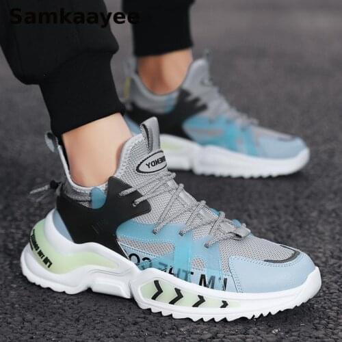 Size 39-45 Men Sneakers Casual Shoes Spring Autumn Male Zapatos Mesh Breathable Tennis Thick Bottom Lace-Up Running Zapatillas 3