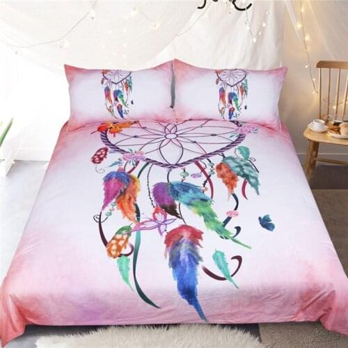 LISM Heart Dreamcatcher Bedding Set High Quality Duvet Cover Feather Bed Set Soft Microfiber Bedclothes Drop Shipping