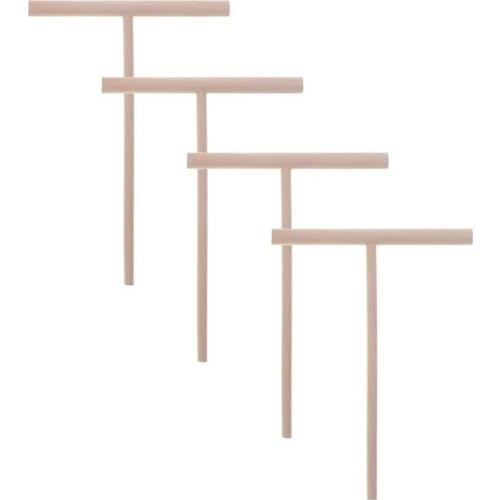 LUDA 4Pcs T Shape Crepe Maker Pancake Batter Wooden Spreader Stick, Wooden Crepe Tools,Crepe Spreaders for Making Crepes