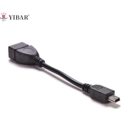 Mini USB 5pin Male To USB 2.0 Type A Female Jack OTG Host Adapter Short Cable