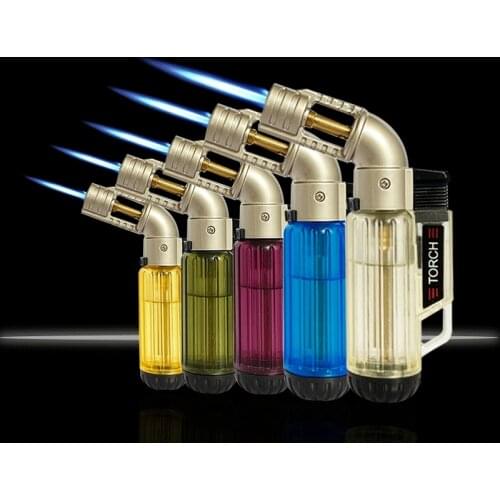 Elbow Straight Into The Blue Flame Spray Gun Extended Flame Metal Windproof Welding Torch Lighter Regalos Para Hombre Originales