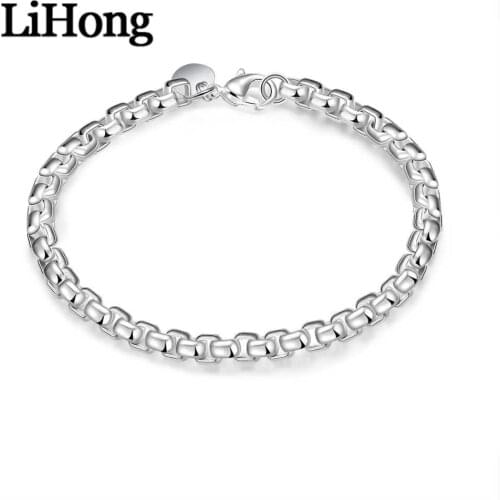 New Style 925 Sterling Silver Round Frame Bracelet Women Engagement Wedding Banquet Charm Fashion Jewelry