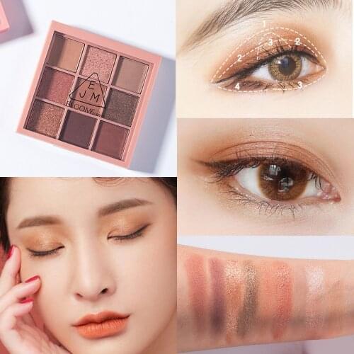Matte Eyeshadow Palette Waterproof Long Lasting Glitter Gel Sequin Beauty Make-up Nine Square Grid Eyeshadow Women Cosmetics